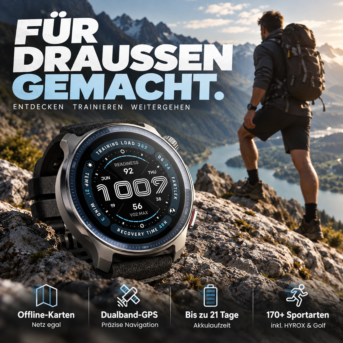 Smartwatch-Fitness- und Lifestyle-Überwachung