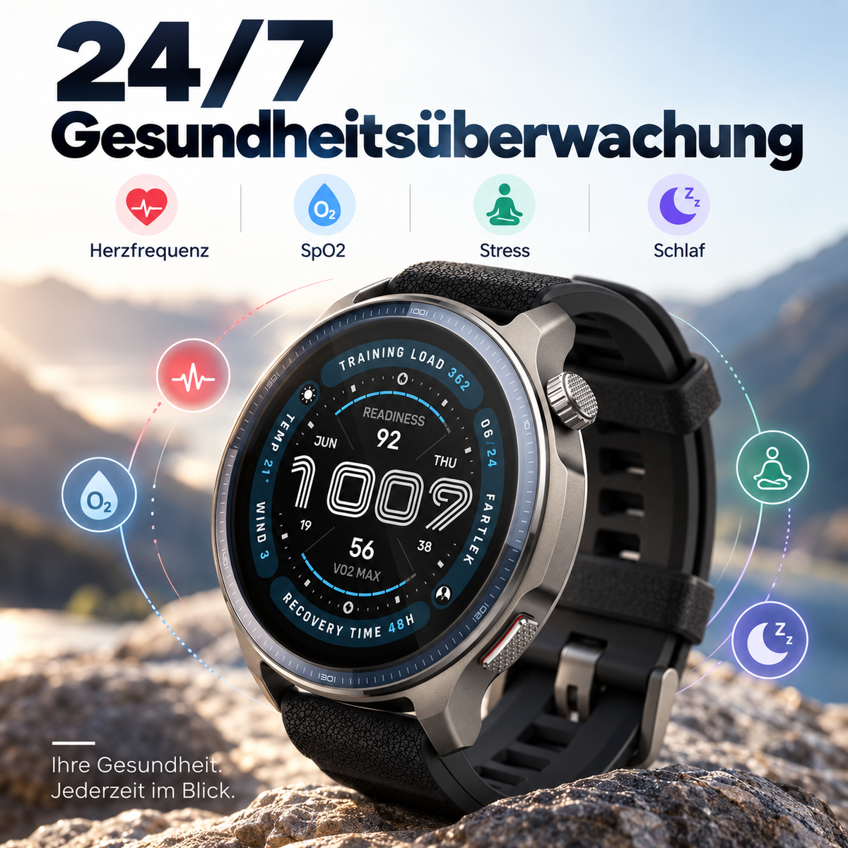 Smartwatch-Fitness- und Lifestyle-Überwachung