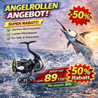 Meeres-Spinnrolle für weite Würfdistanzen, ruhiger Lauf, stabile Konstruktion und geeignet für anspruchsvolles Angeln