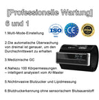 Blutzuckermessgerät 12-in-1 für Zuhause – Blutdruck, SpO₂, Herzfrequenz, Harnsäure & Blutfette