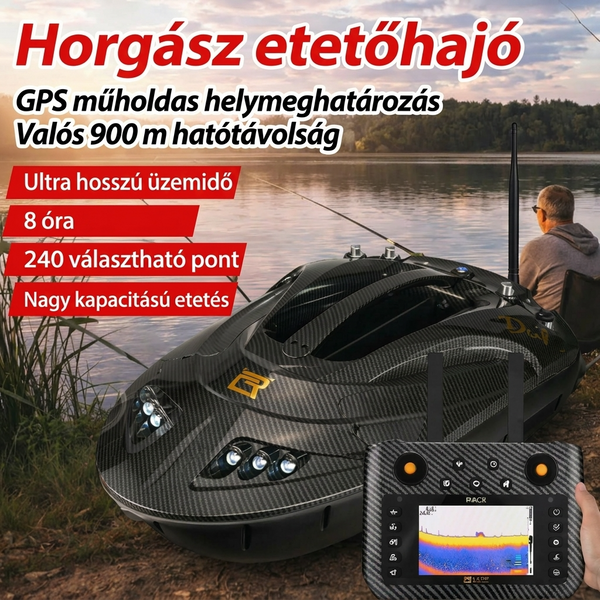 GPS etetőhajó pontos navigációval, beépített halradarral, automatikus etetéssel és visszatéréssel, könnyű halkereséssel és nagyobb fogási sikerrel 2️⃣