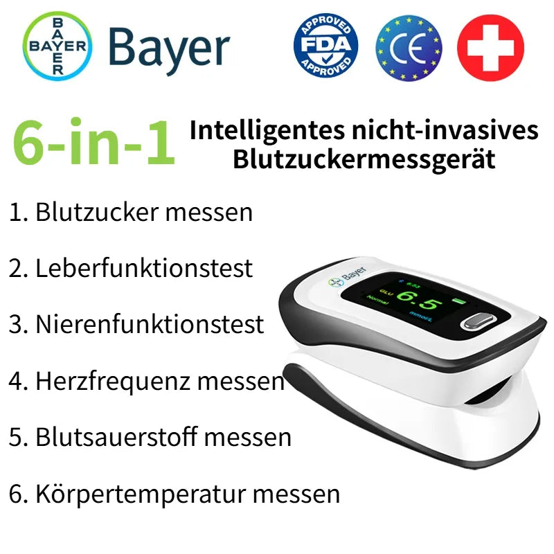 【12 in 1】Das neueste nicht-invasive intelligente Blutzuckermessgerät von Bayer