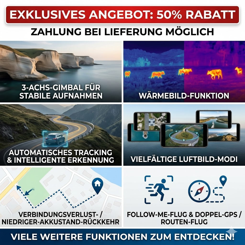 Wärmebild-Drohne mit GPS und Kamera – Fernbedienung und Zubehör