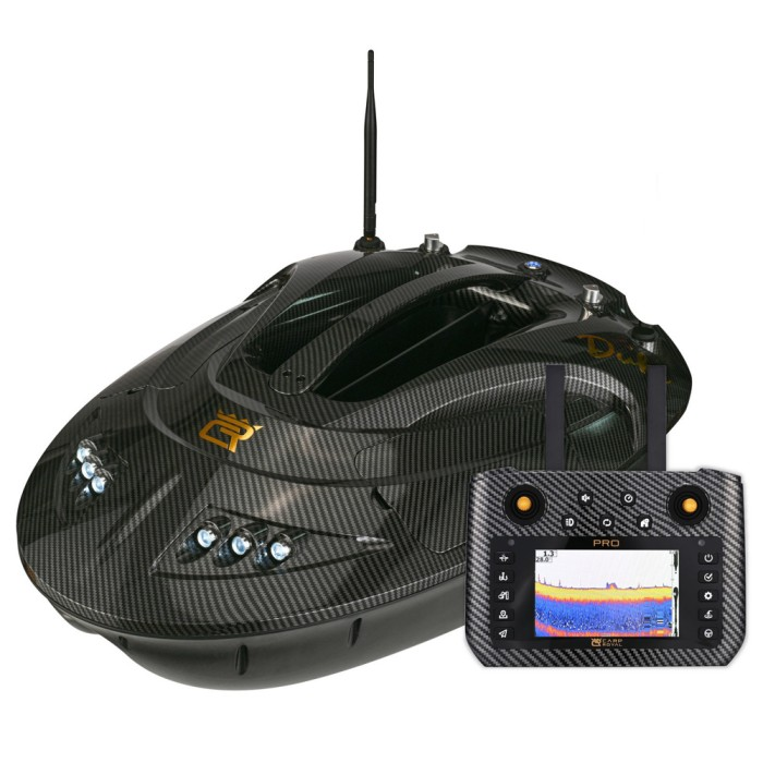 Barca per esche supportata da GPS con navigazione precisa, sonar fishfinder integrato, alimentazione e ritorno automatici – per trovare facilmente i pesci e aumentare il successo della pesca.