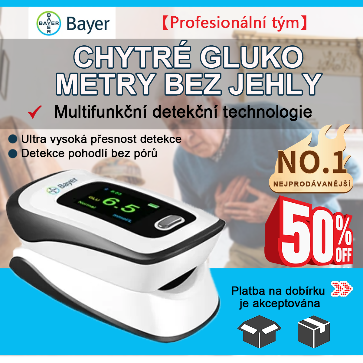【12 v 1】 Nejnovější neinvazivní inteligentní glukometr od společnosti Bayer