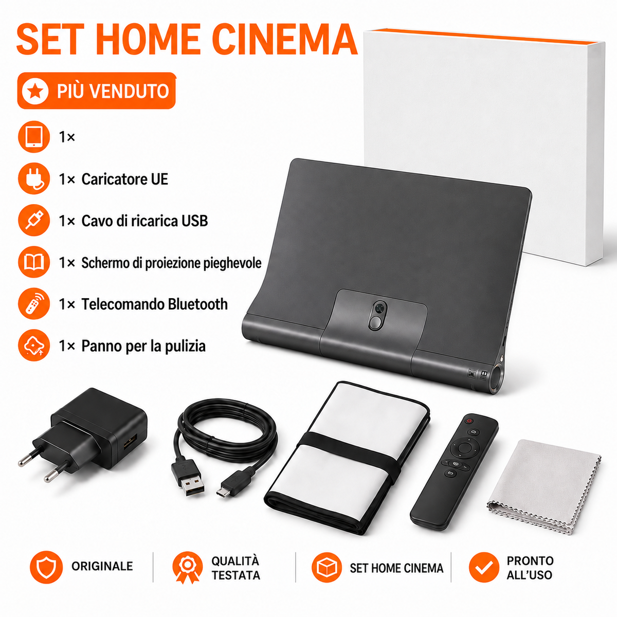 Tablet multimediale da 10,1″ con proiettore