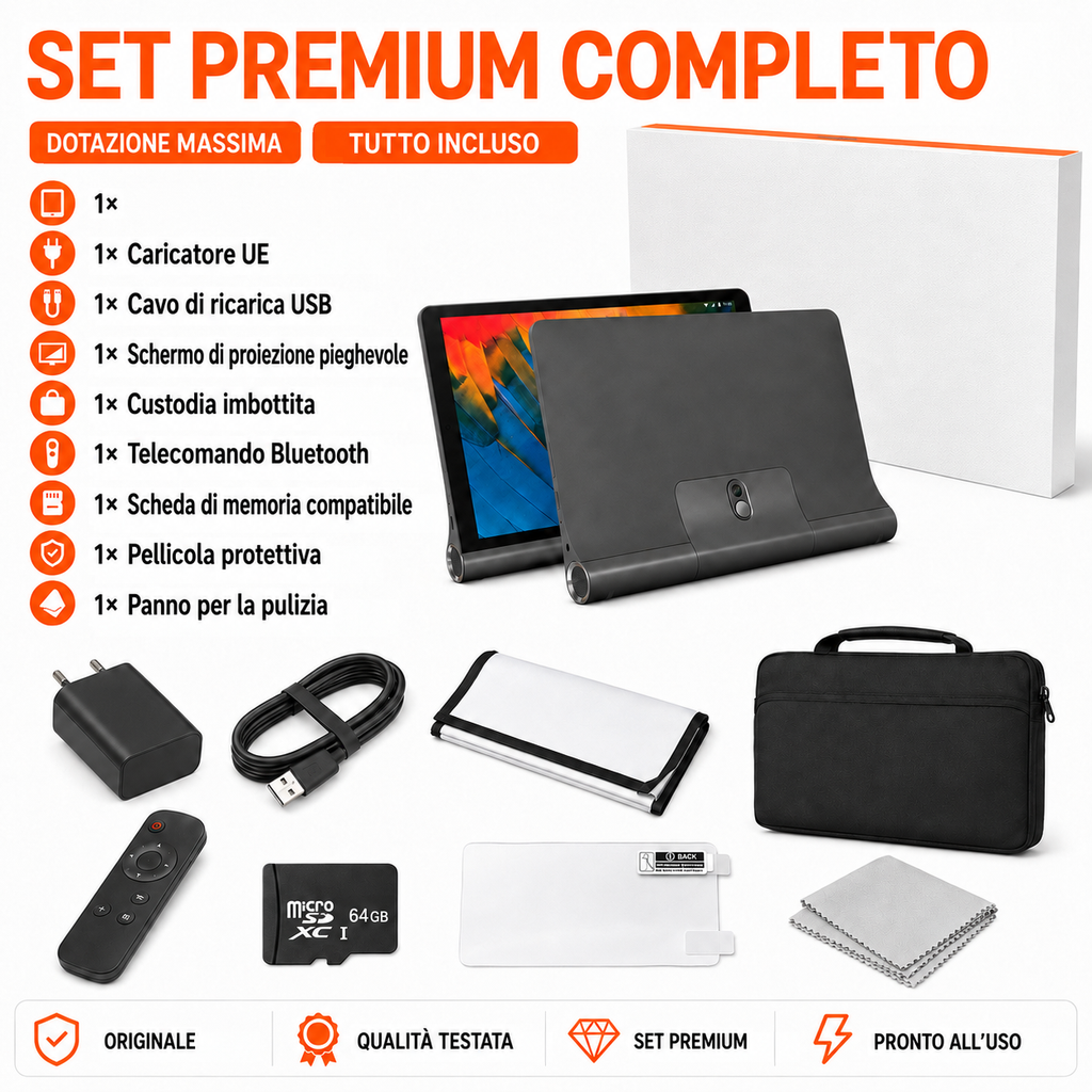 Tablet multimediale da 10,1″ con proiettore